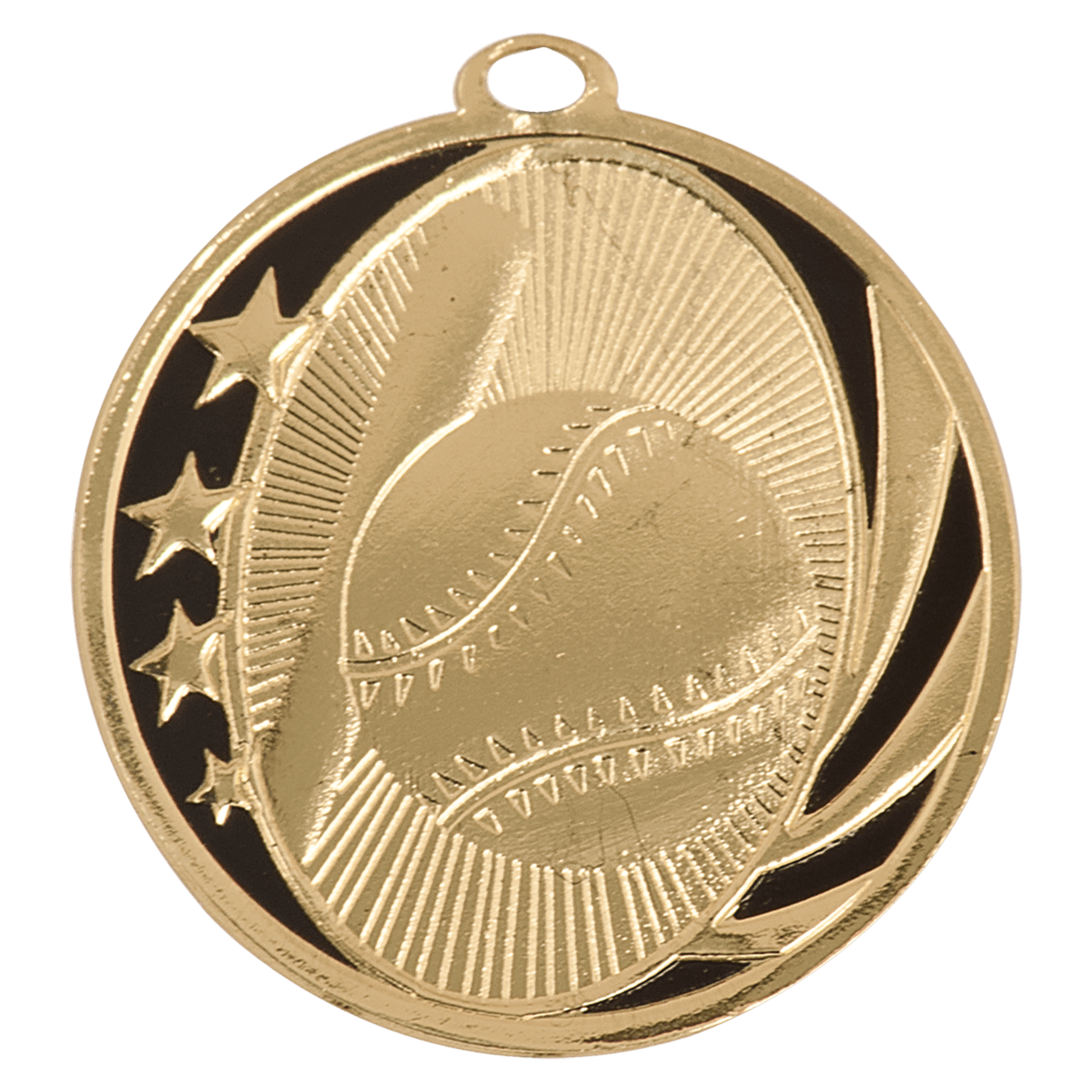 Bright Gold 2" Baseball/Softball Laserable MidNite Star Medal