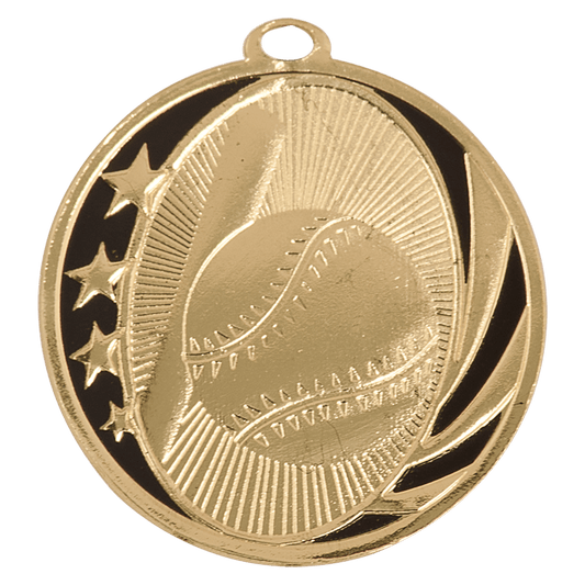 Bright Gold 2" Baseball/Softball Laserable MidNite Star Medal