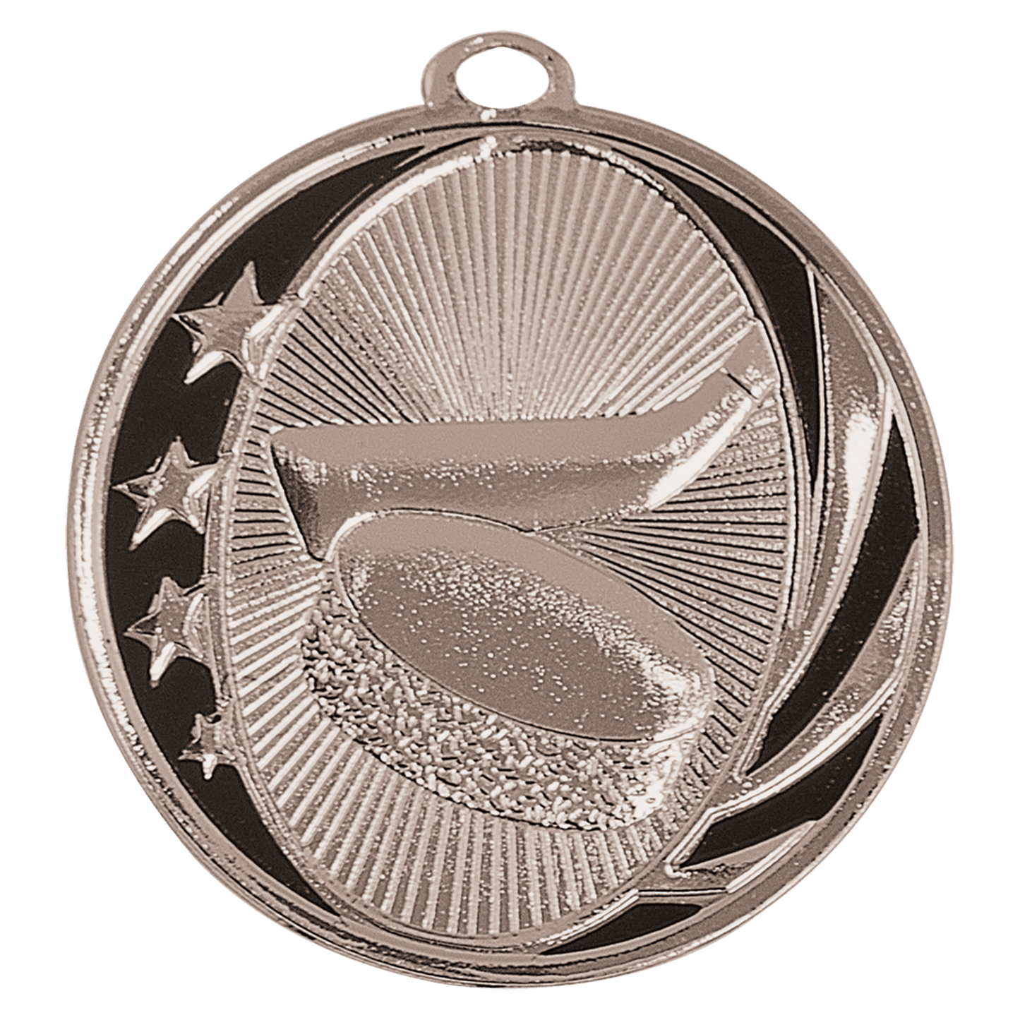 Bright Silver 2" Hockey Laserable MidNite Star Medal
