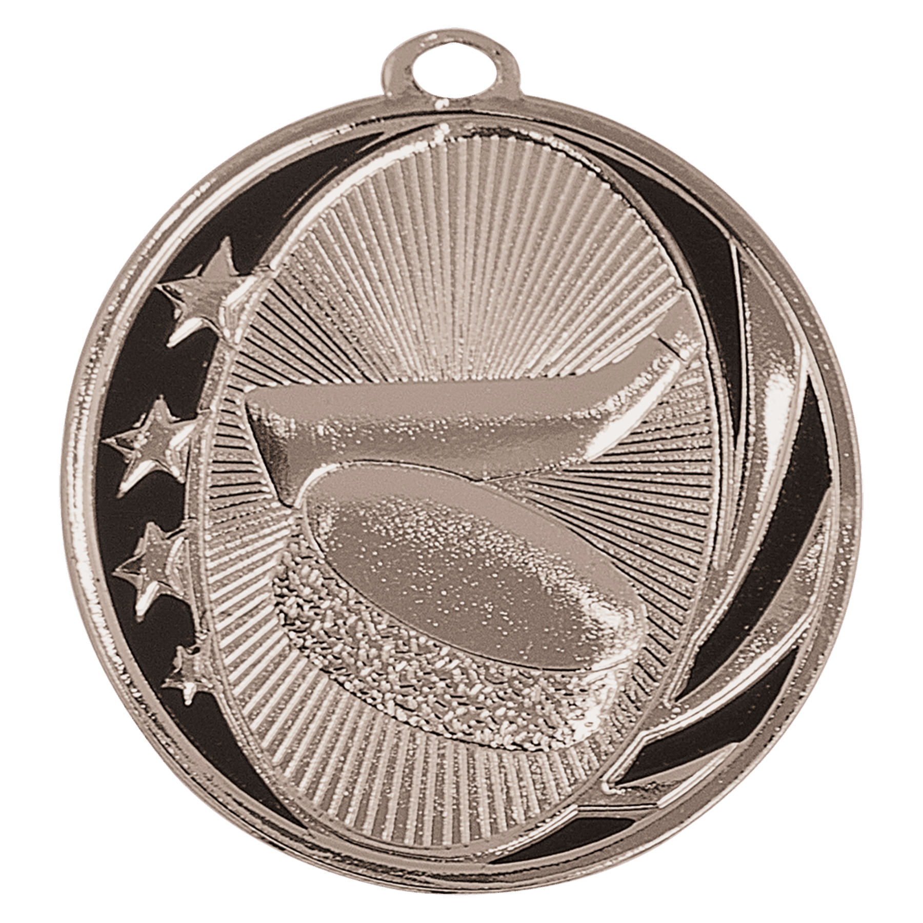 Bright Silver 2" Hockey Laserable MidNite Star Medal