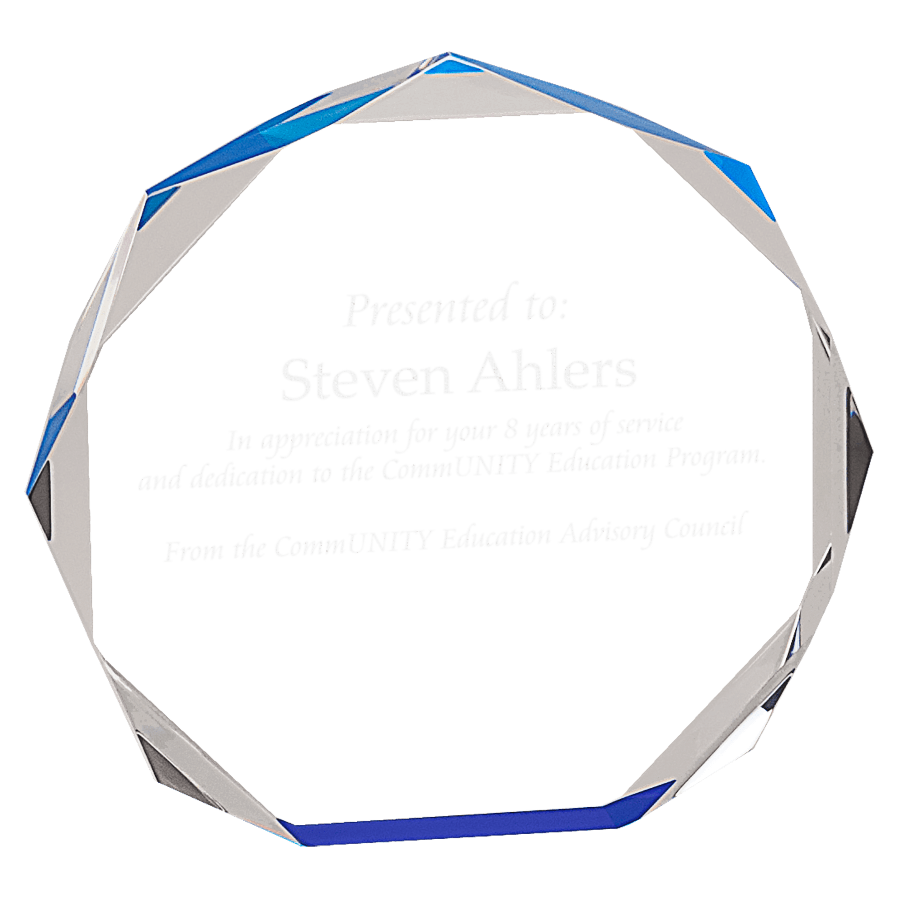 5" Blue Octagon Acrylic Award
