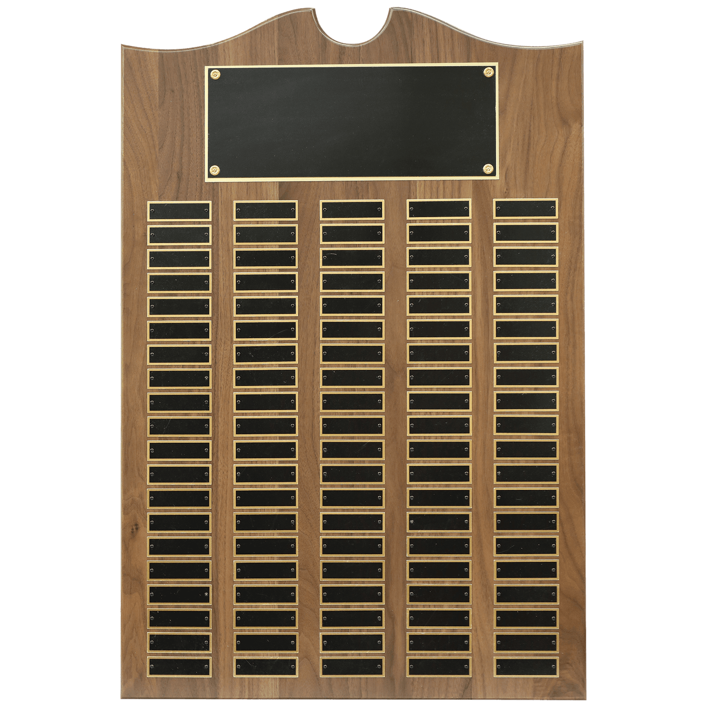 20" x 30" American Walnut Roster Plaque w/ 100 Plates