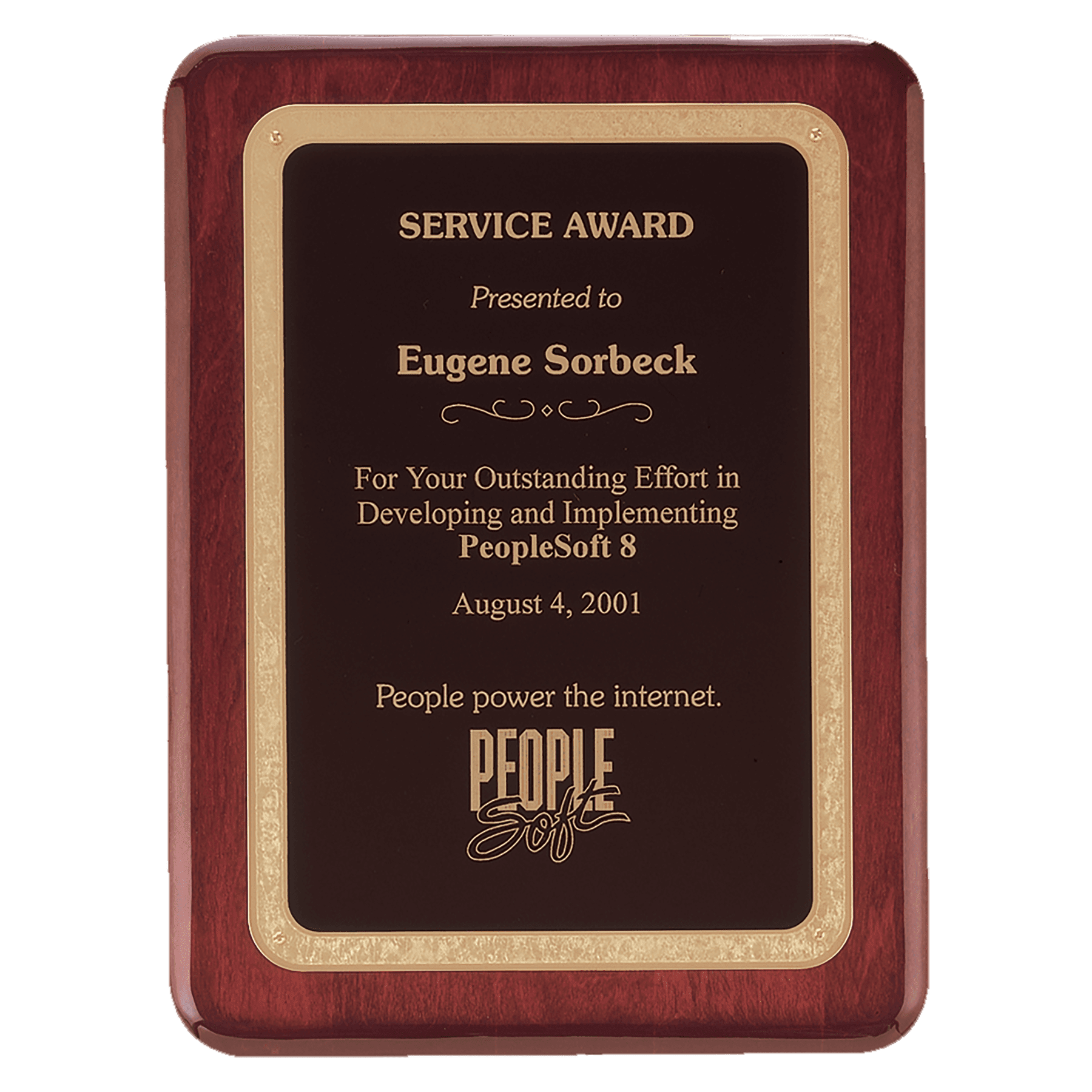12" x 15" Rosewood Piano Finish Plaque with Black/Gold Florentine Design LaserFX Plate
