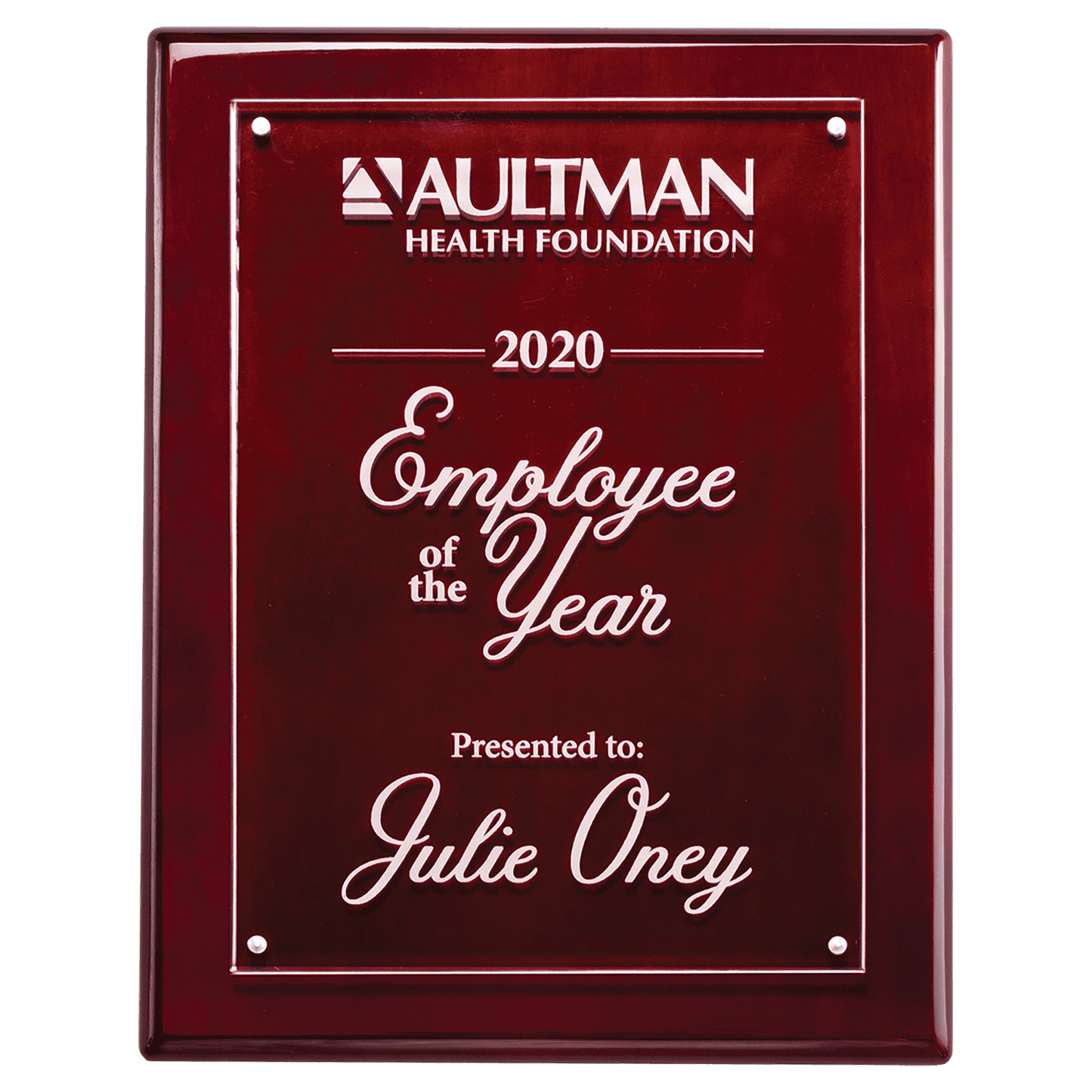 Rosewood 7x9 High Gloss Plaque with Acrylic Engraving Plate