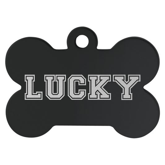 Black 1 1/4" x 3/4" Laserable Anodized Aluminum Bone Pet Tag