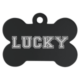 Black 1 1/4" x 3/4" Laserable Anodized Aluminum Bone Pet Tag