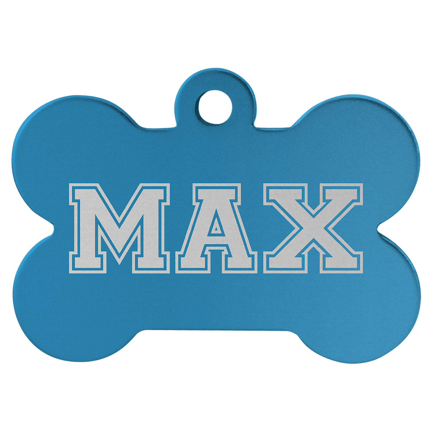 Blue 1 1/2" x 1" Laserable Anodized Aluminum Bone Pet Tag
