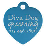 Blue 1" x 1" Laserable Anodized Aluminum Heart Pet Tag