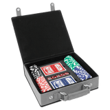 Gray/Black Laserable Leatherette 100 Chip Poker Set