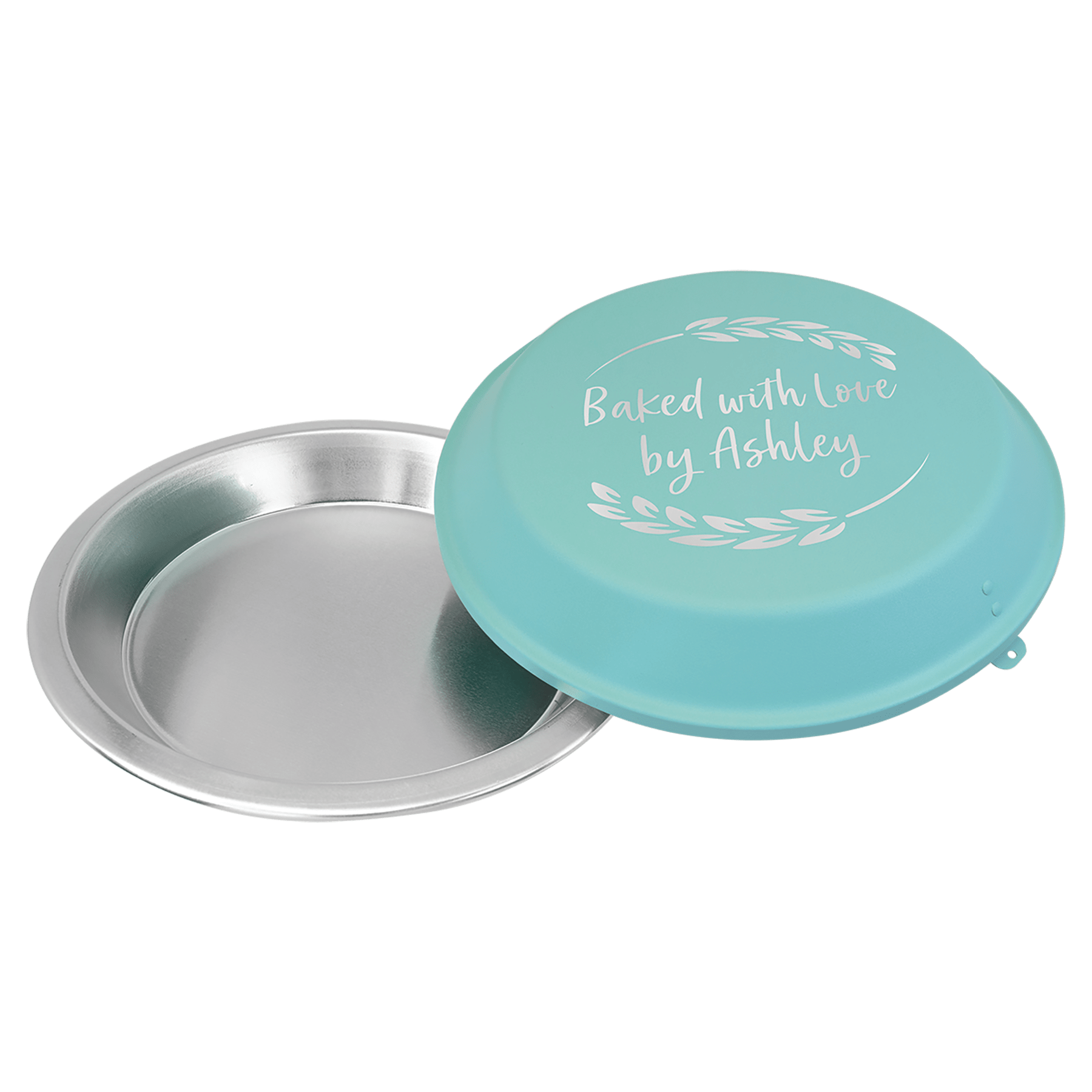 Teal 9" Aluminum Pie Pan with Lid