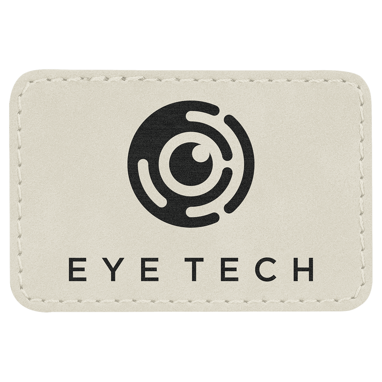 White 3" x 2" Rectangle Laserable Leatherette Patch with Adhesive