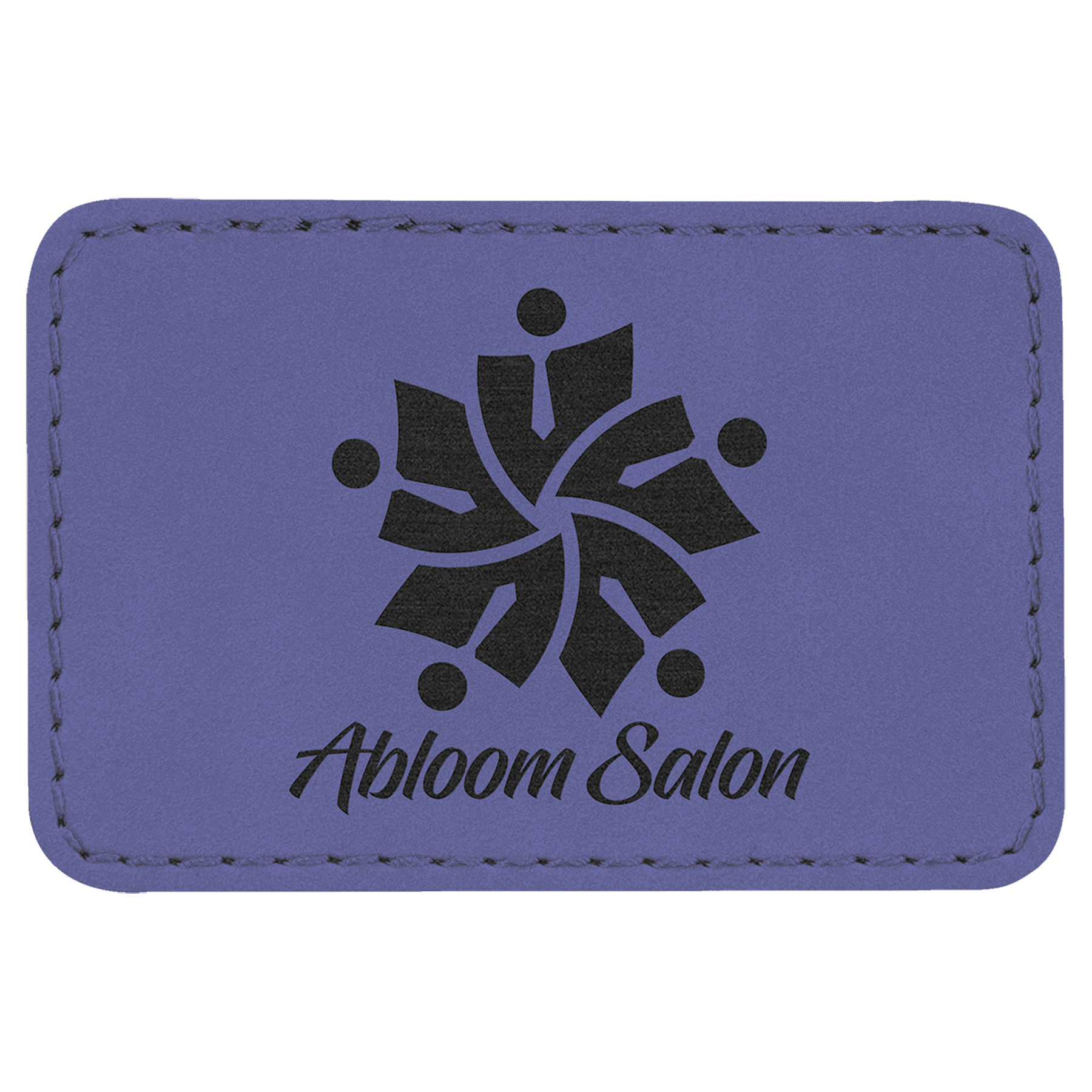 Purple 3" x 2" Rectangle Laserable Leatherette Patch with Adhesive