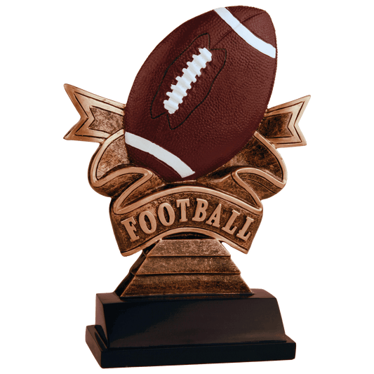 7" Football Ribbon Resin
