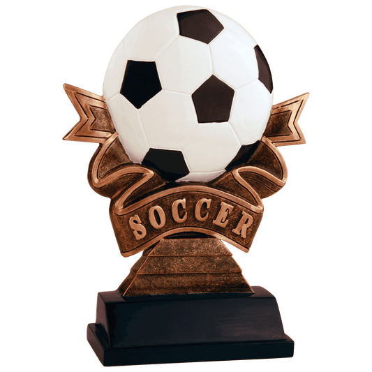 7" Soccer Ribbon Resin
