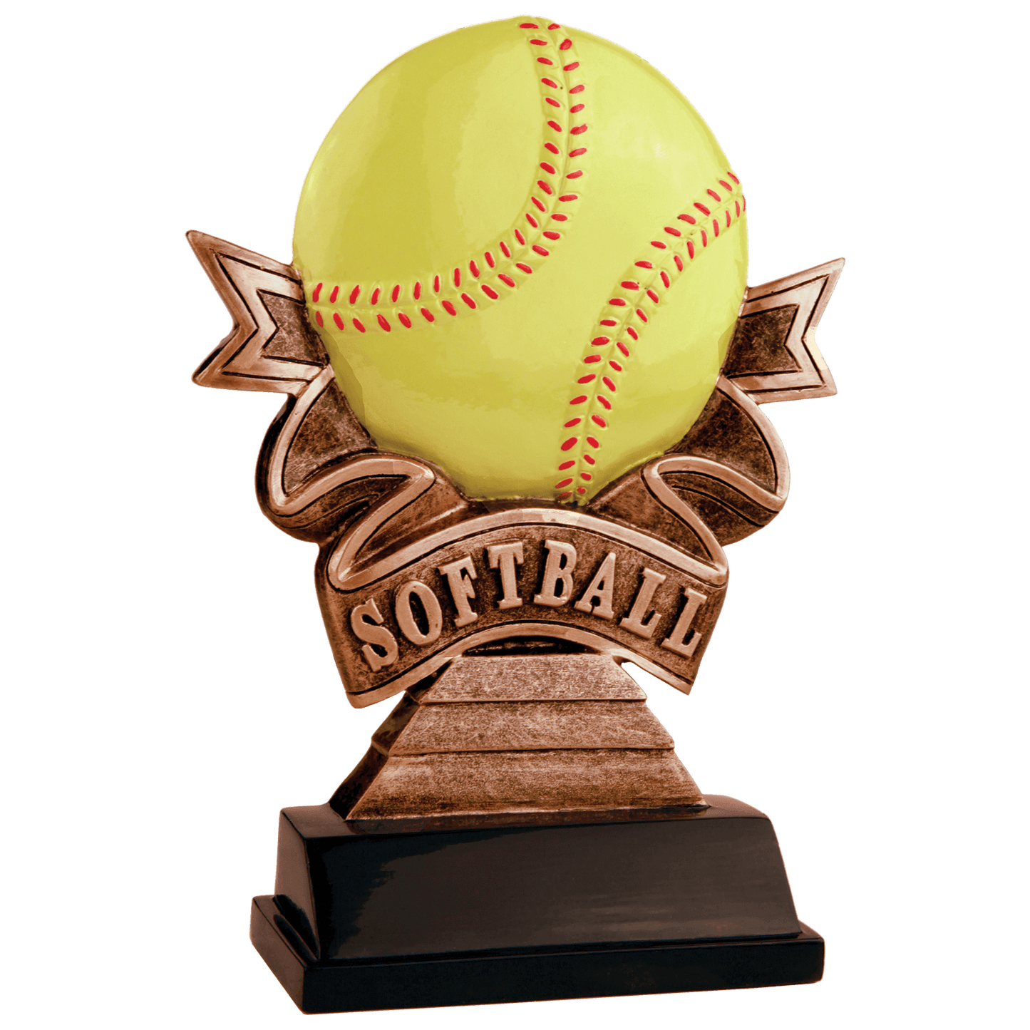 7" Softball Ribbon Resin