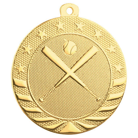 Bright Gold 2" Baseball/Softball Starbrite Medal