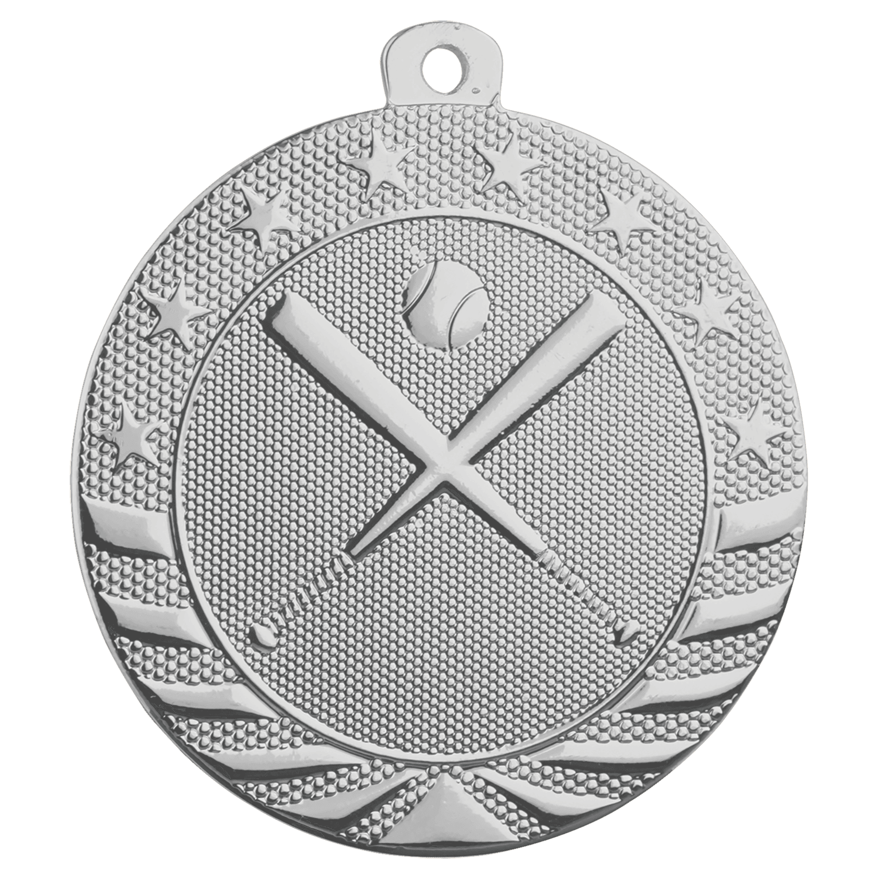 Bright Silver 2" Baseball/Softball Starbrite Medal