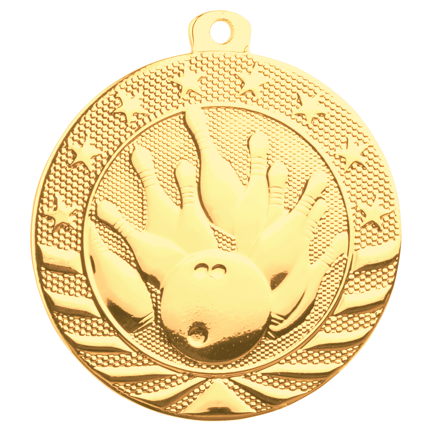 Bright Gold 2" Bowling Starbrite Medal