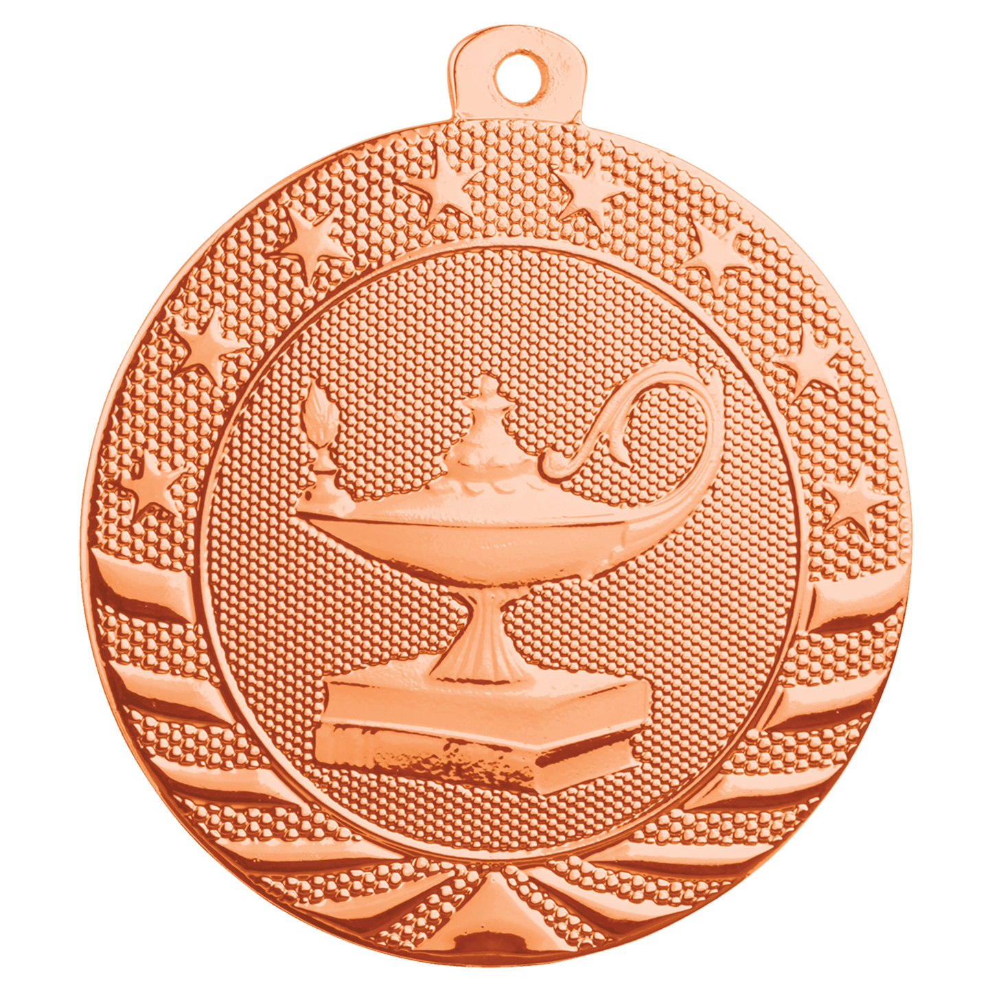 Bright Bronze 2" Lamp of Knowledge Starbrite Medal