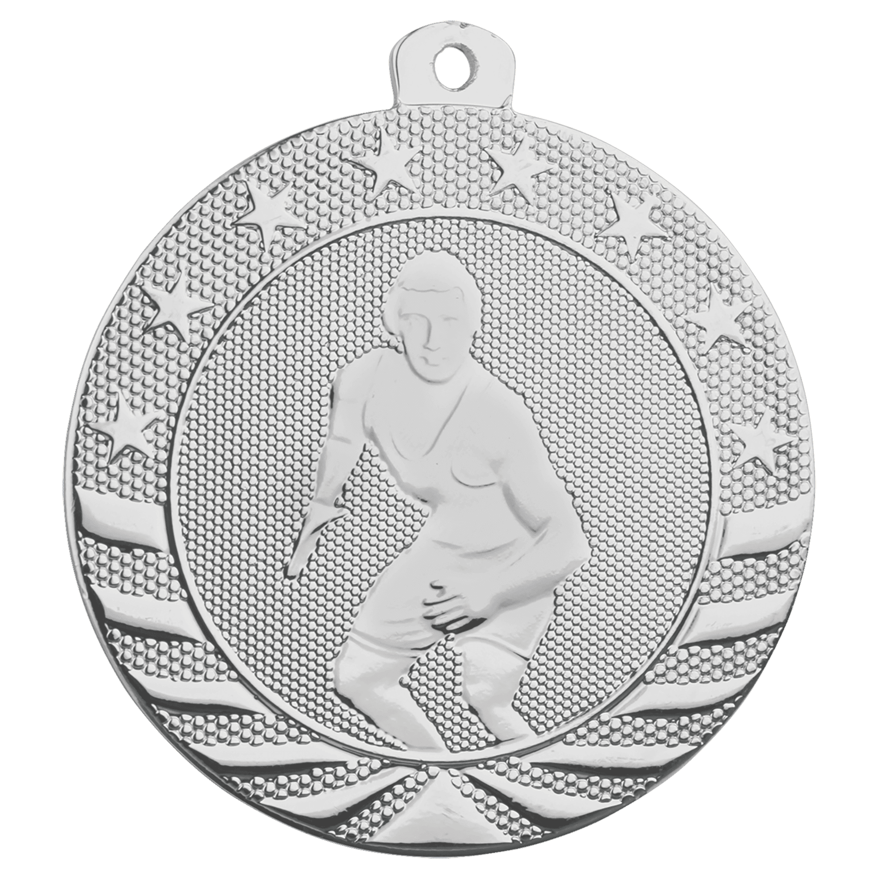 Bright Silver 2" Wrestling Starbrite Medal