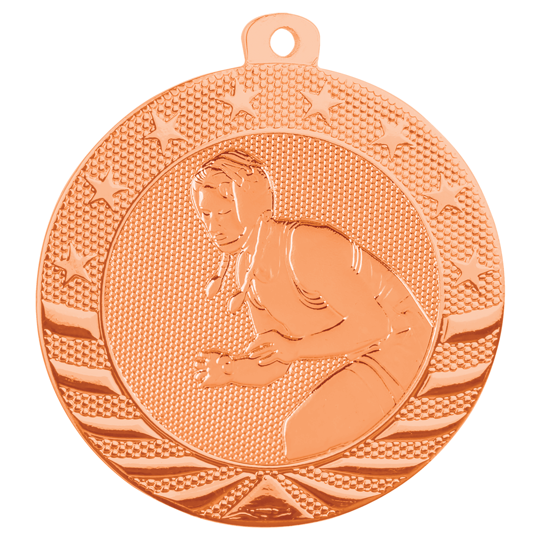 Bright Bronze 2" Female Wrestling Starbrite Medal