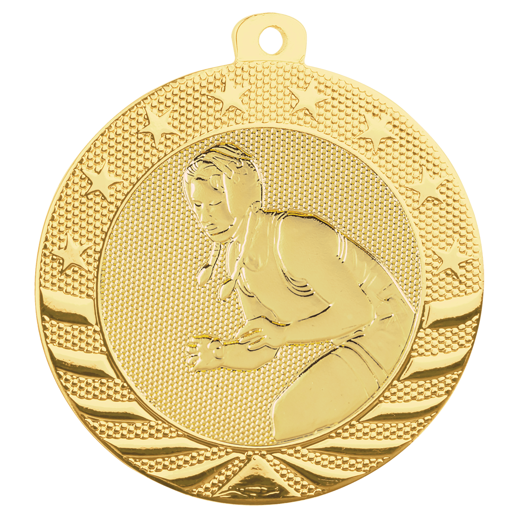 Bright Gold 2" Female Wrestling Starbrite Medal