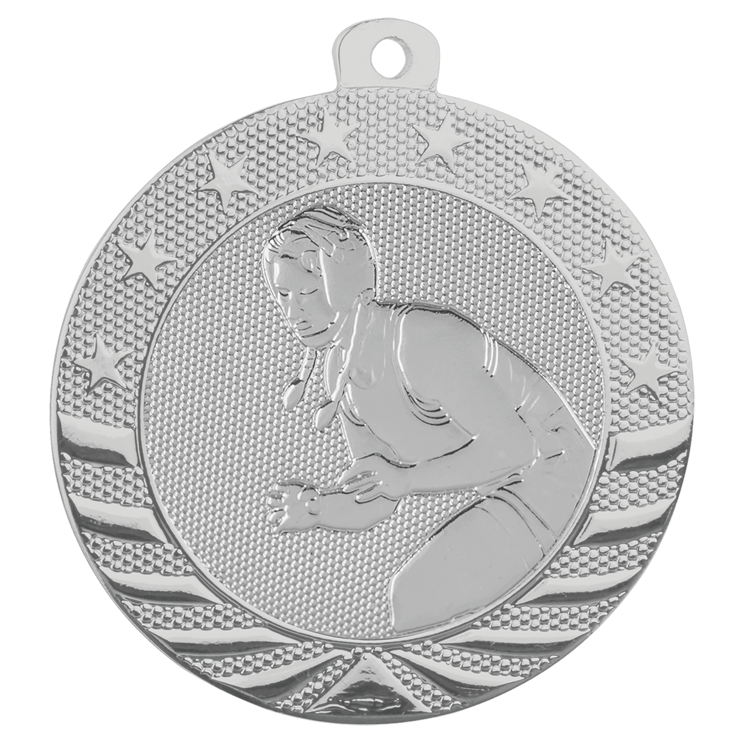 Bright Silver 2" Female Wrestling Starbrite Medal