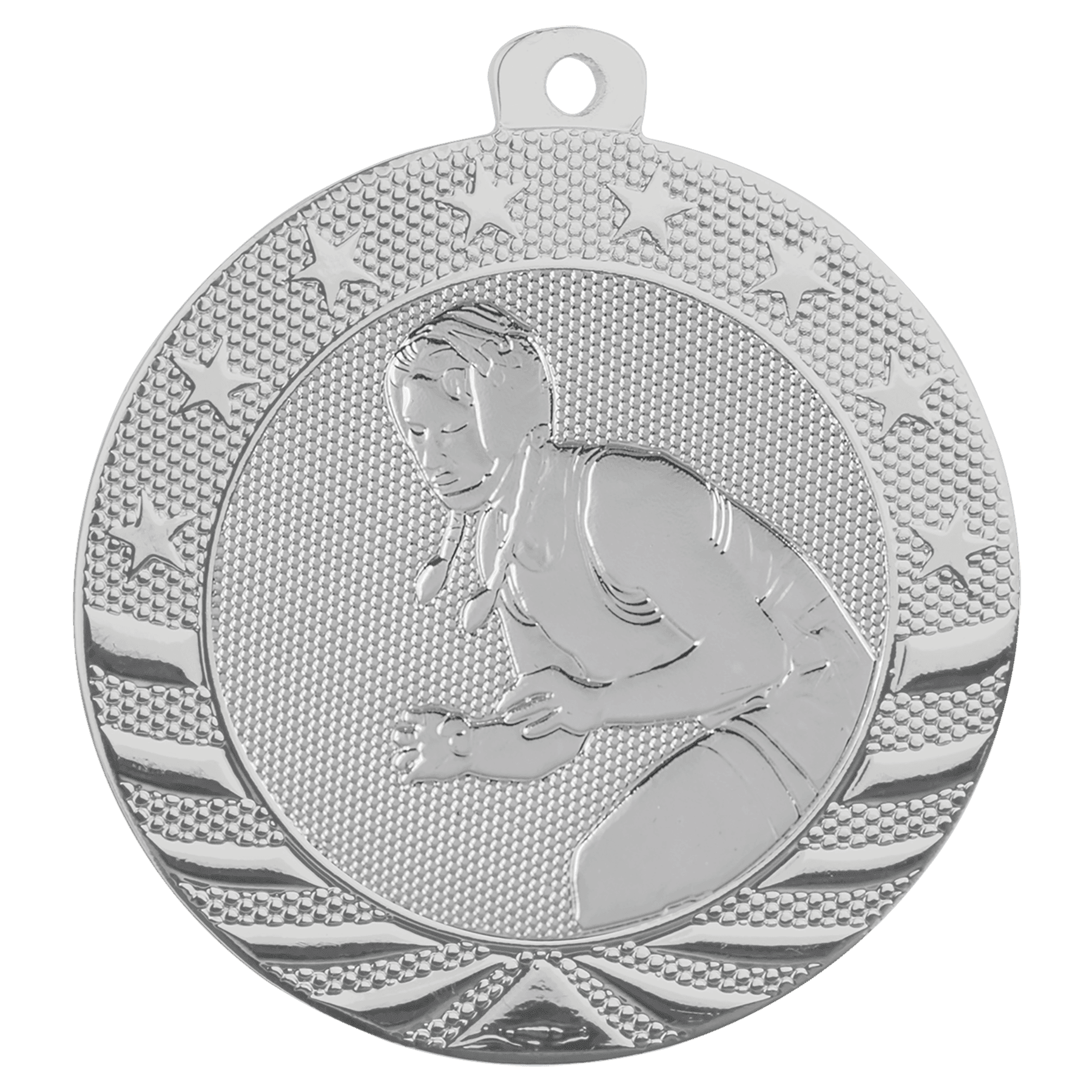 Bright Silver 2" Female Wrestling Starbrite Medal