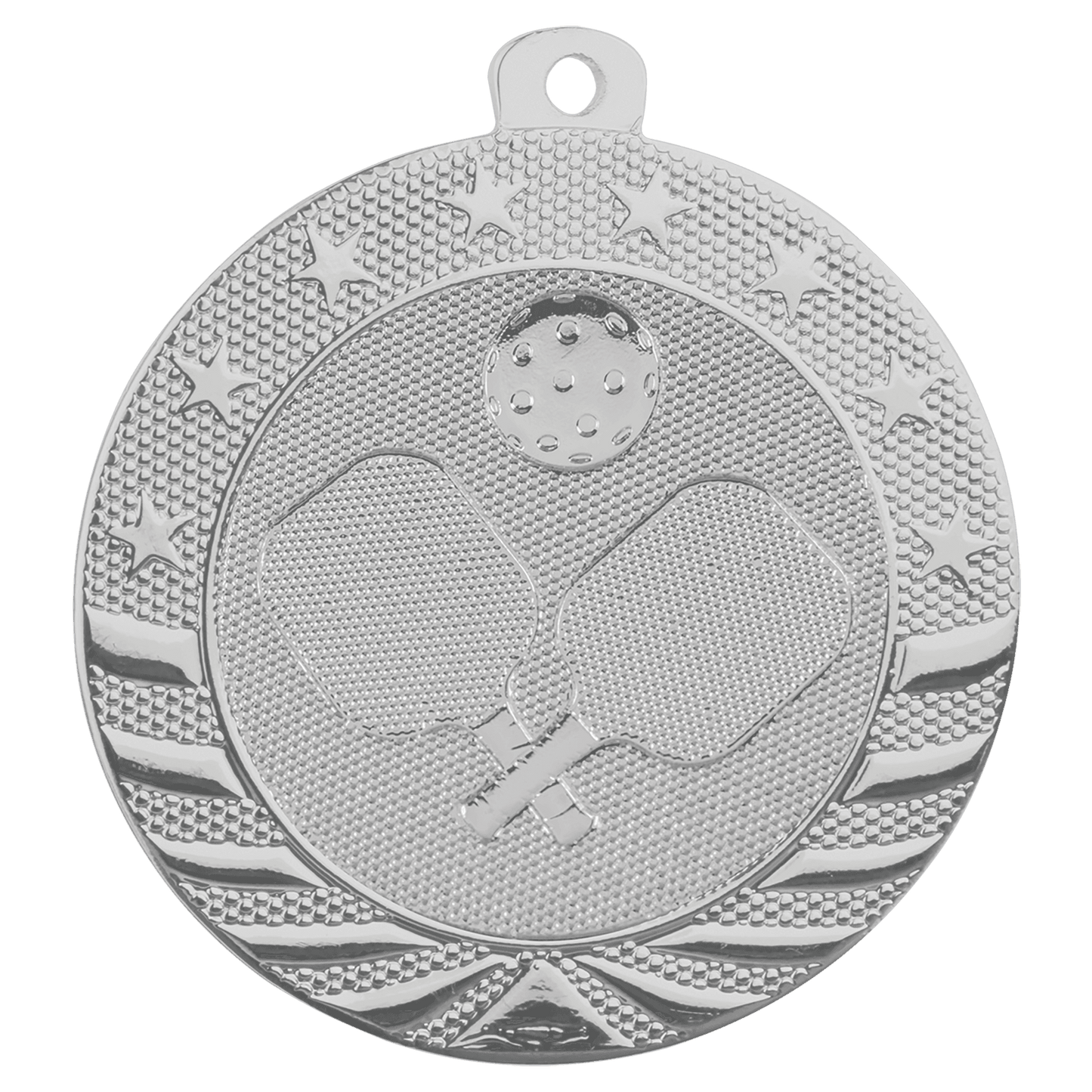 Bright Silver 2" Pickleball Starbrite Medal