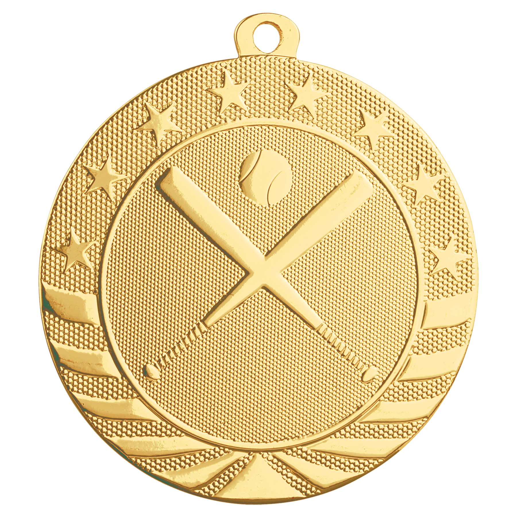 Bright Gold 2 3/4" Baseball/Softball Starbrite Medal