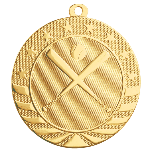 Bright Gold 2 3/4" Baseball/Softball Starbrite Medal