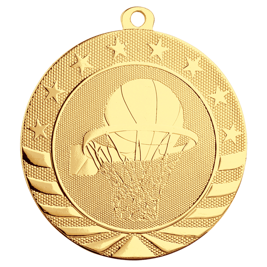 Bright Gold 2 3/4" Basketball Starbrite Medal