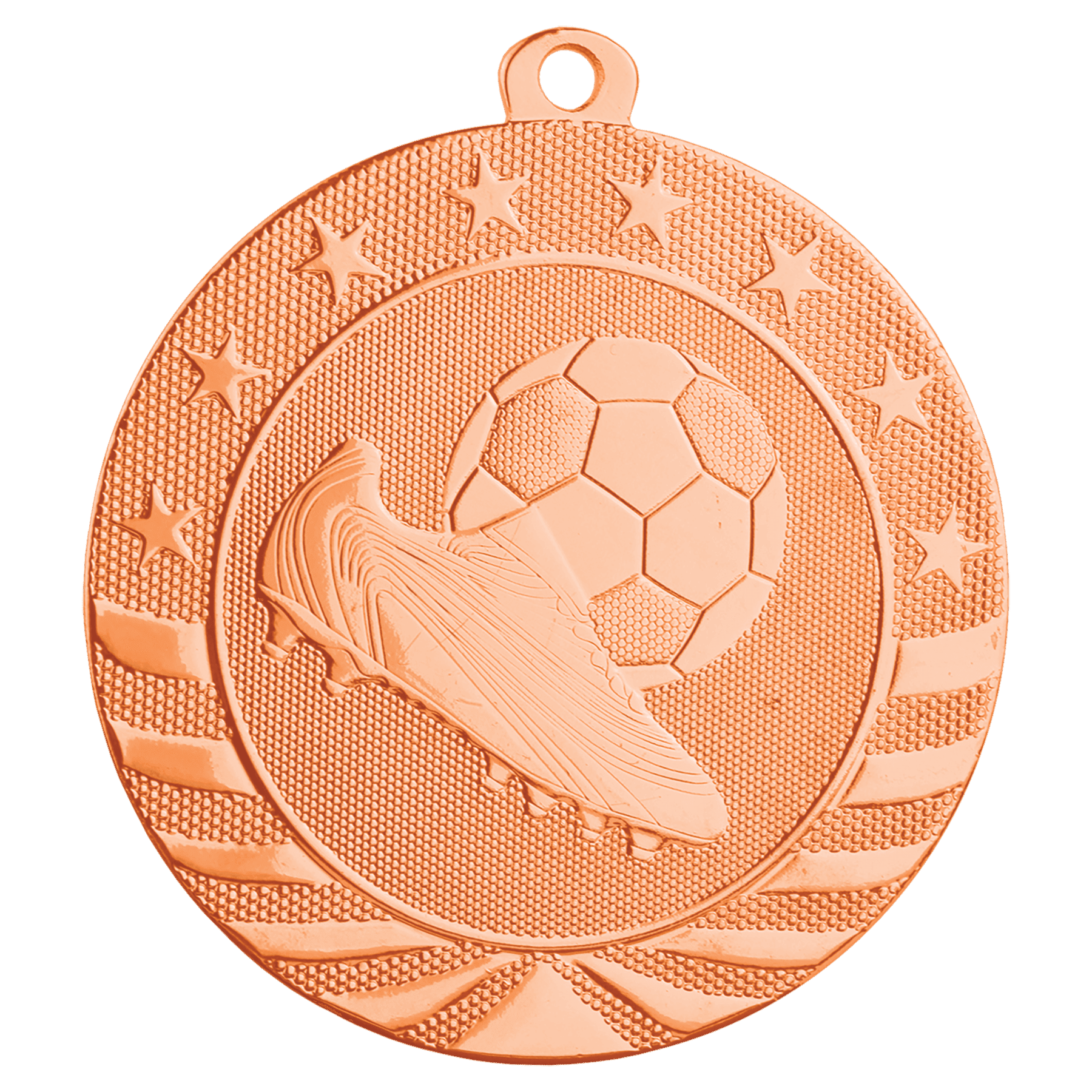 Bright Bronze 2 3/4" Soccer Starbrite Medal