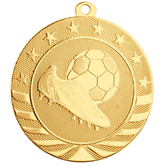 Bright Gold 2 3/4" Soccer Starbrite Medal
