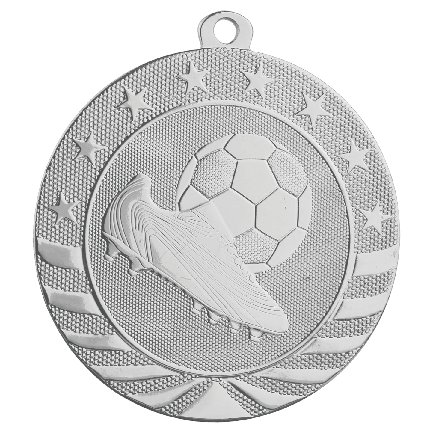 Bright Silver 2 3/4" Soccer Starbrite Medal