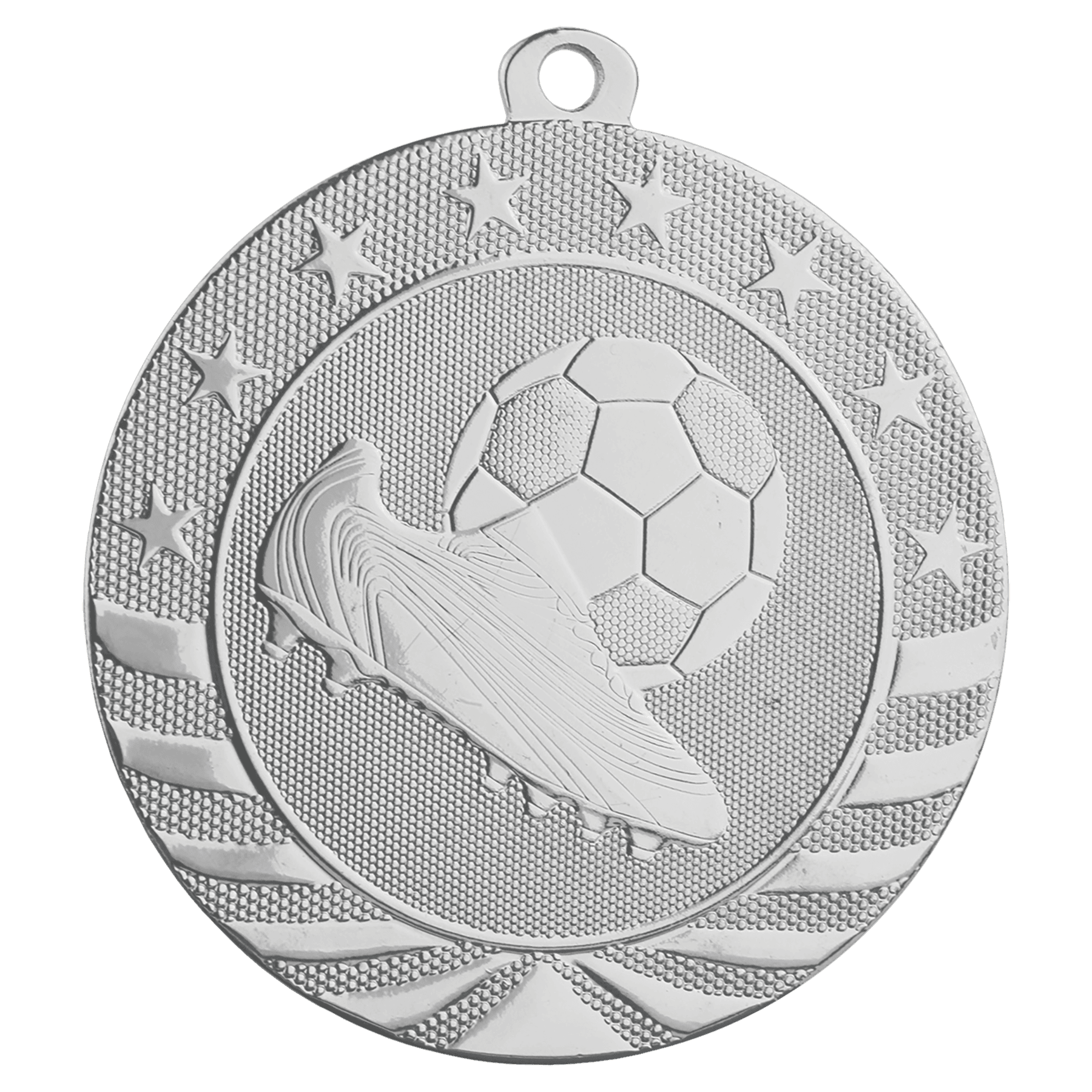 Bright Silver 2 3/4" Soccer Starbrite Medal