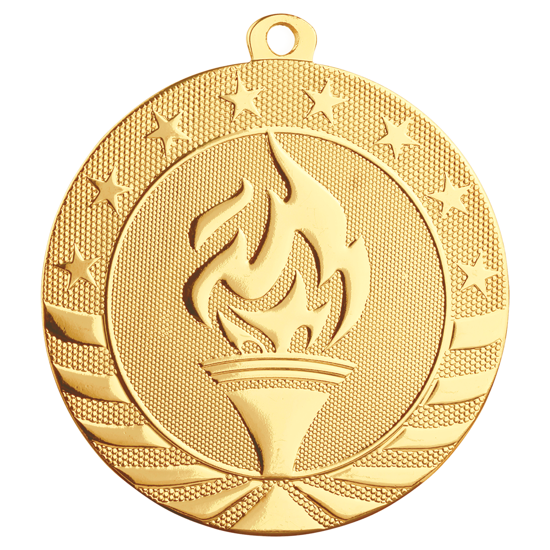 Bright Gold 2 3/4" Torch Starbrite Medal