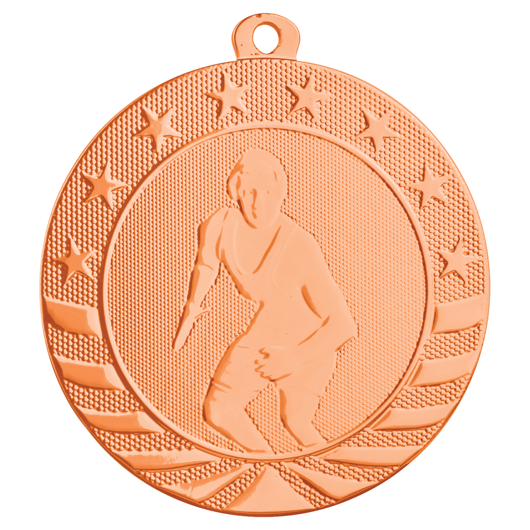Bright Bronze 2 3/4" Wrestling Starbrite Medal