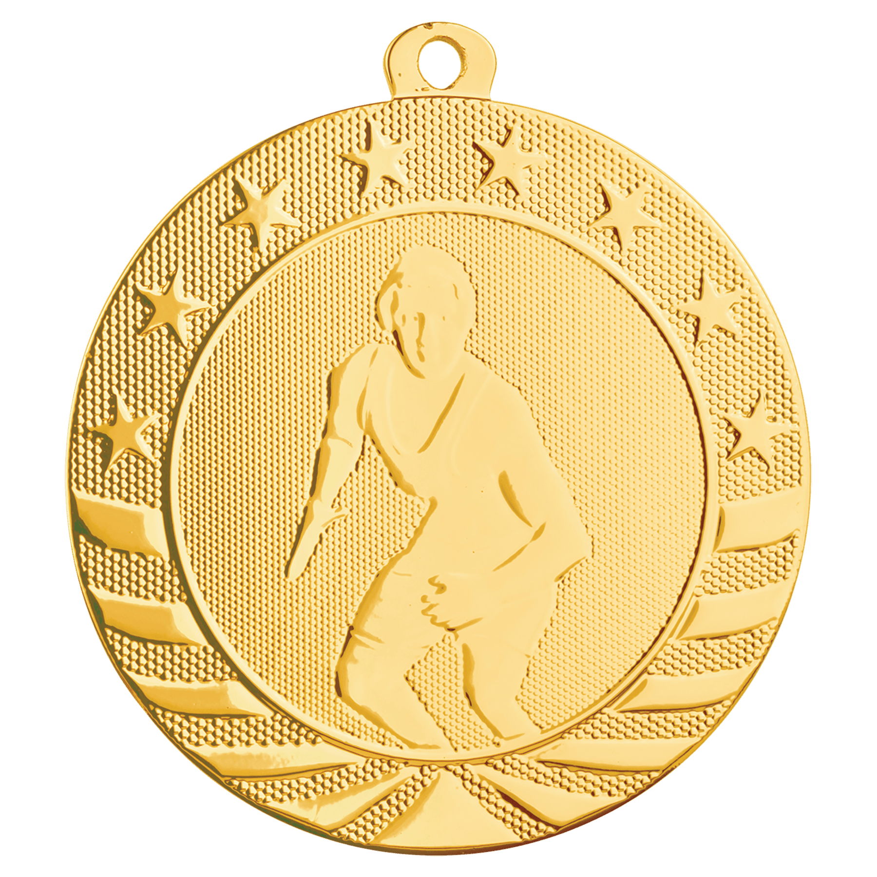 Bright Gold 2 3/4" Wrestling Starbrite Medal