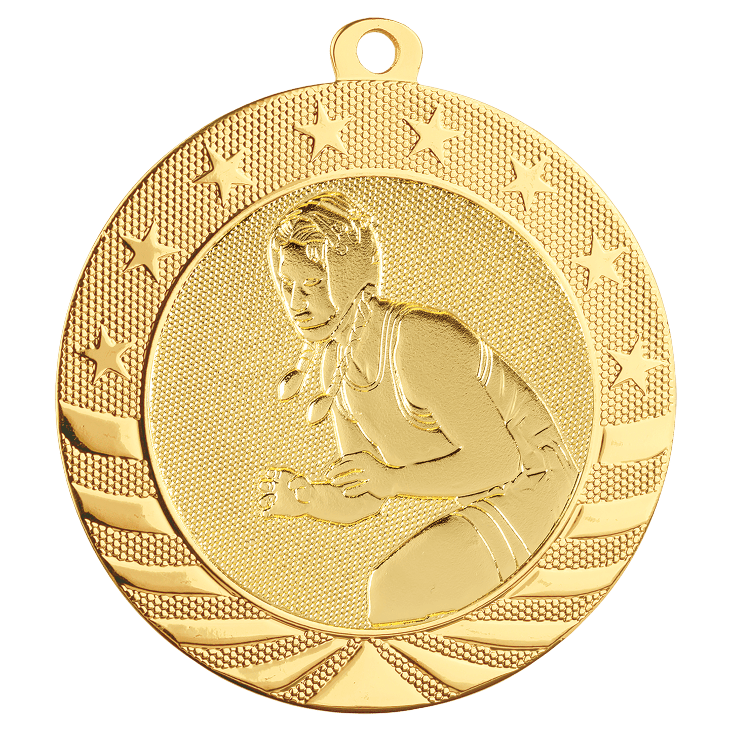 Bright Gold 2 3/4" Female Wrestling Starbrite Medal