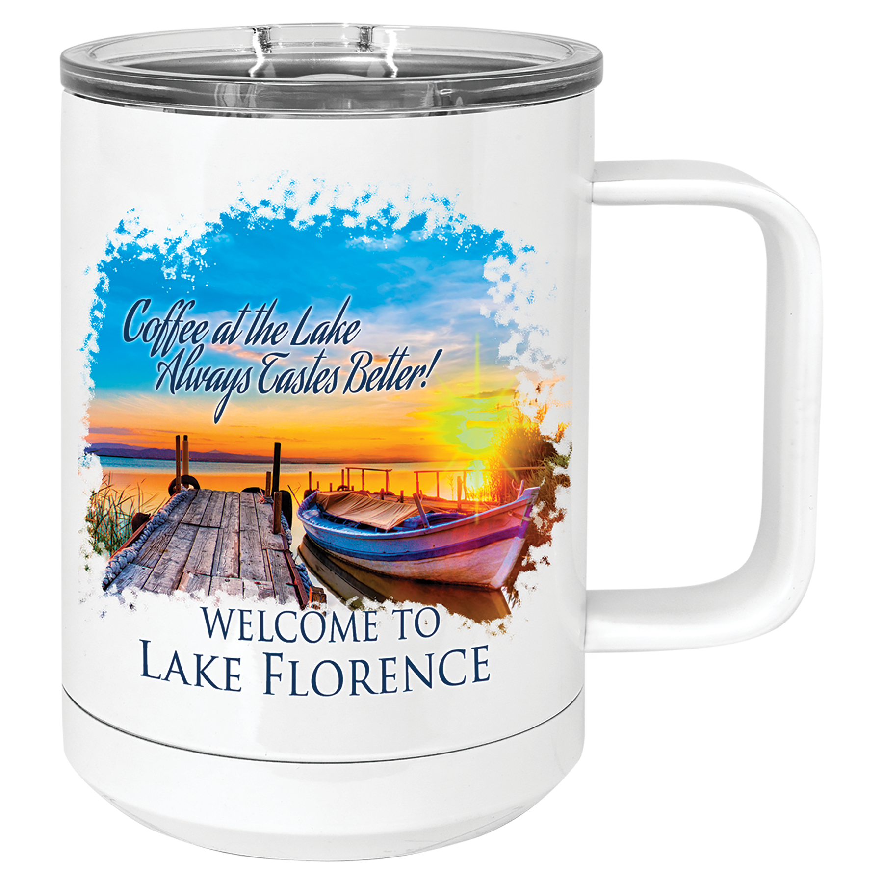 Sublimatable Polar Camel 15 oz. White Vacuum Insulated Mug with Slider Lid