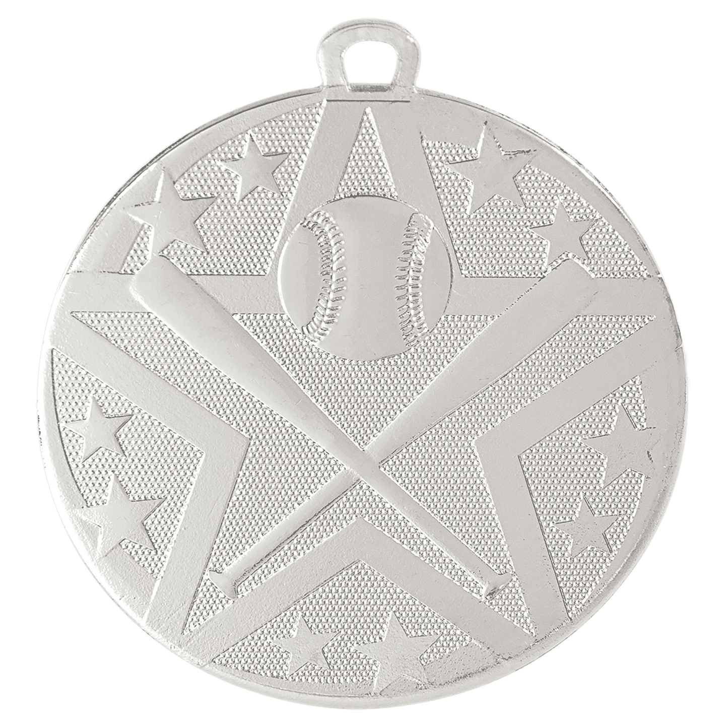 Silver 2" Superstar Baseball/Softball Medal