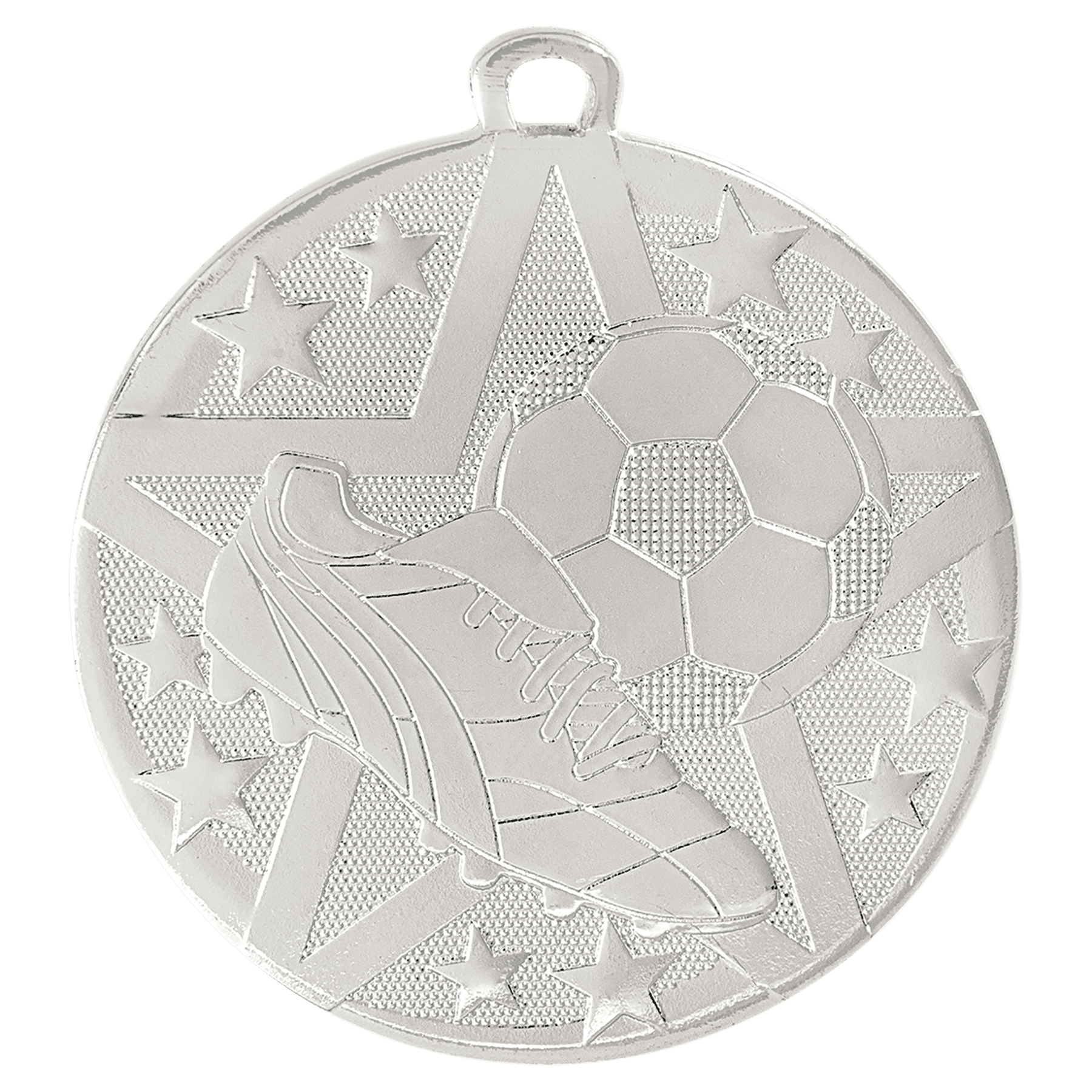 Silver 2" Superstar Soccer Medal