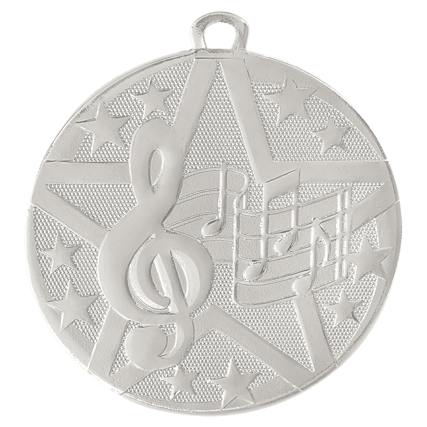 Silver 2" Superstar Music Medal