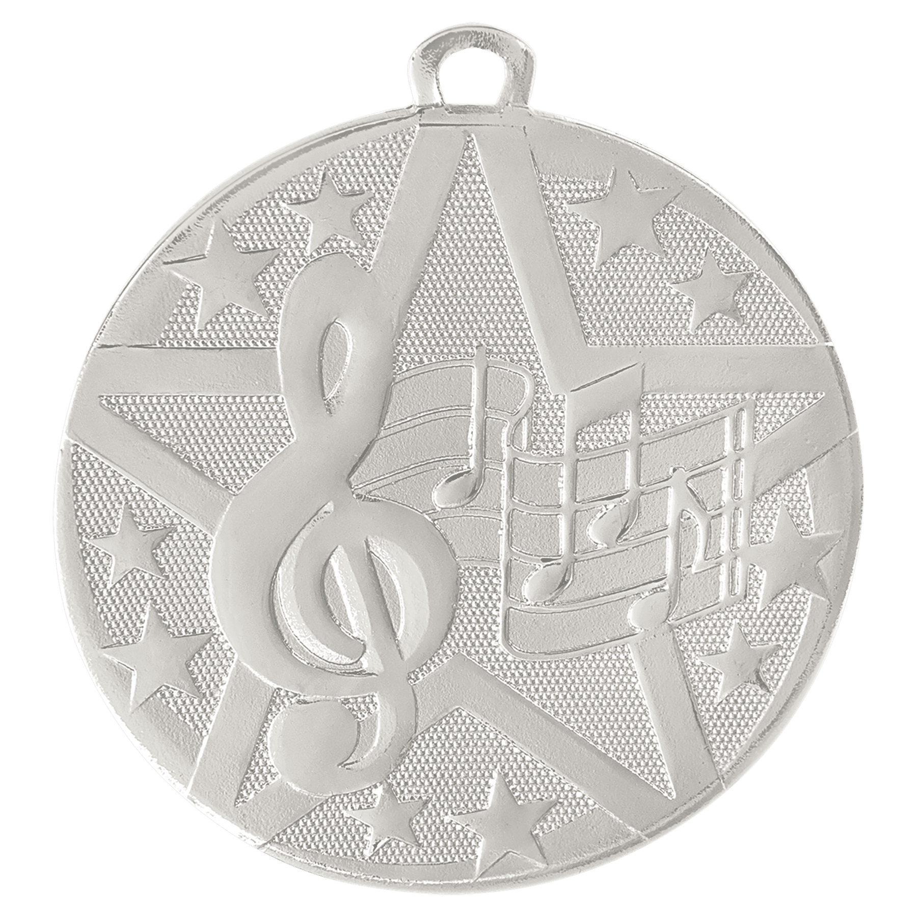 Silver 2" Superstar Music Medal