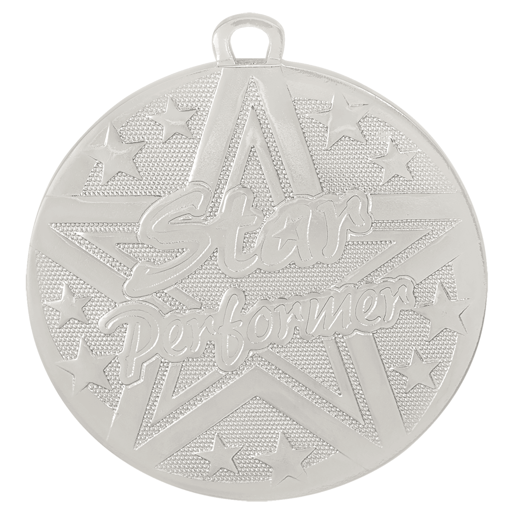 Silver 2" Superstar Star Performer Medal
