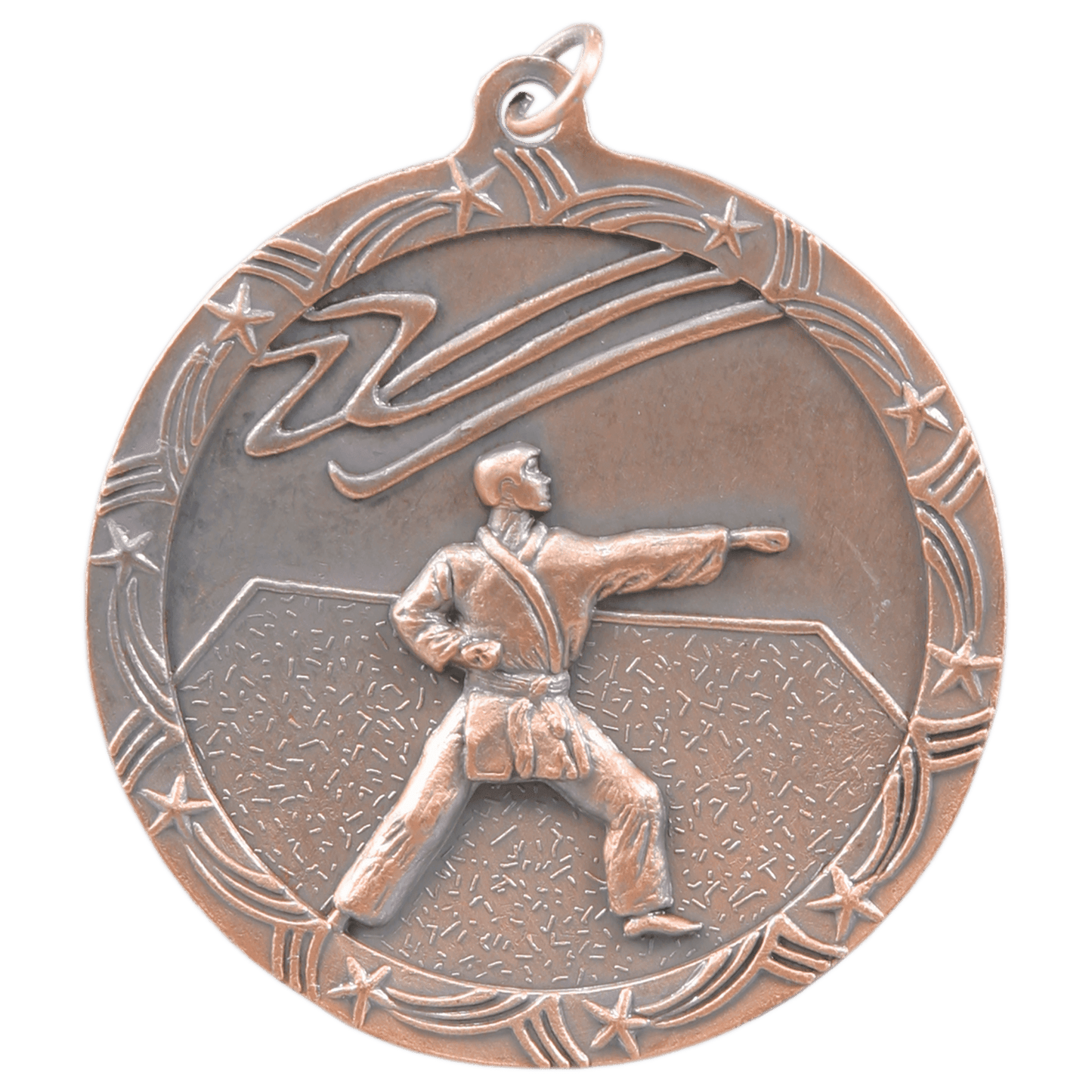 Antique Bronze 2 1/2" Martial Arts Shooting Star Medal