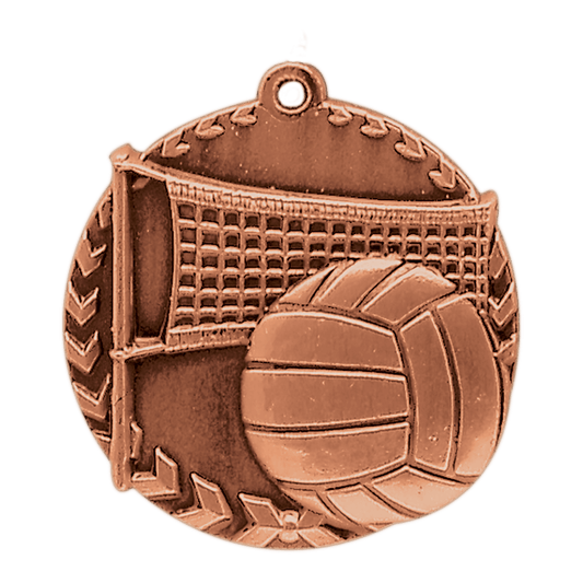 Antique Bronze 1 3/4" Volleyball Millennium Medal