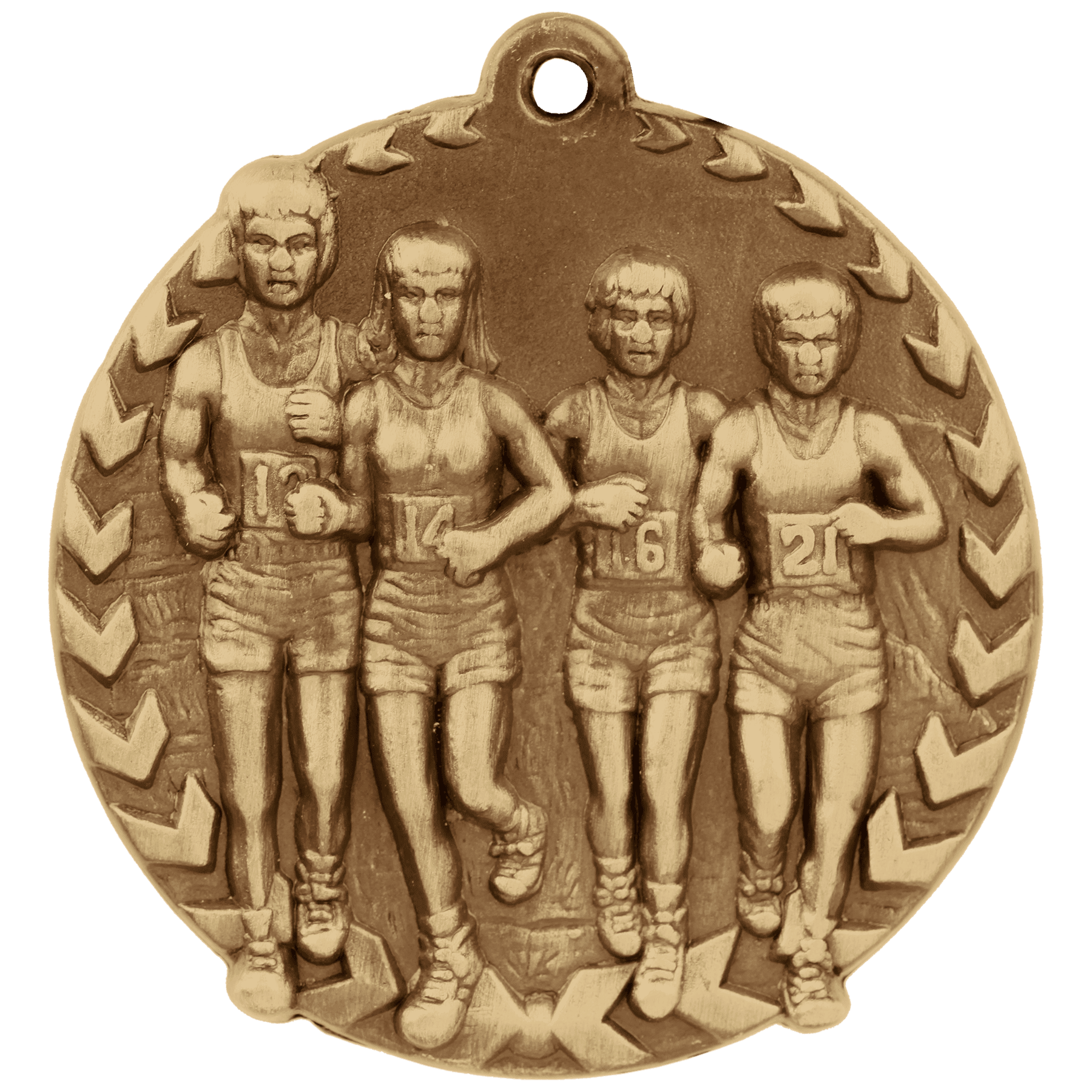Antique Gold 1 3/4" Cross Country Millennium Medal