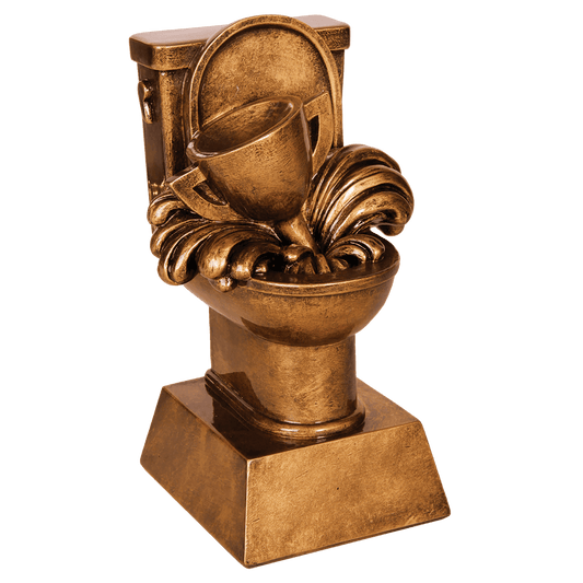 6" Antique Gold Toilet Loser Resin
